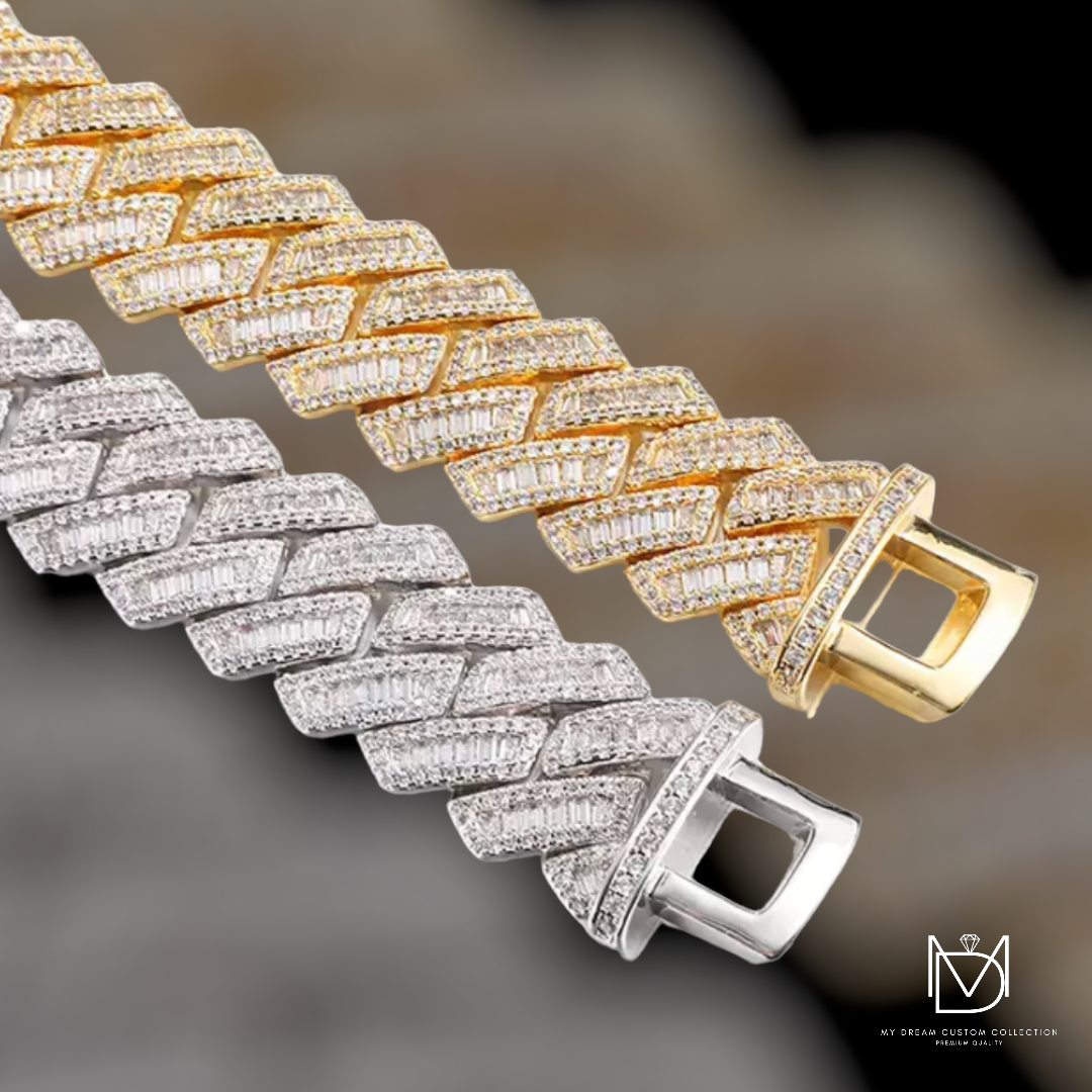 Miami Nights Baguette Cuban Bracelet: Unleash the Night’s Brilliance