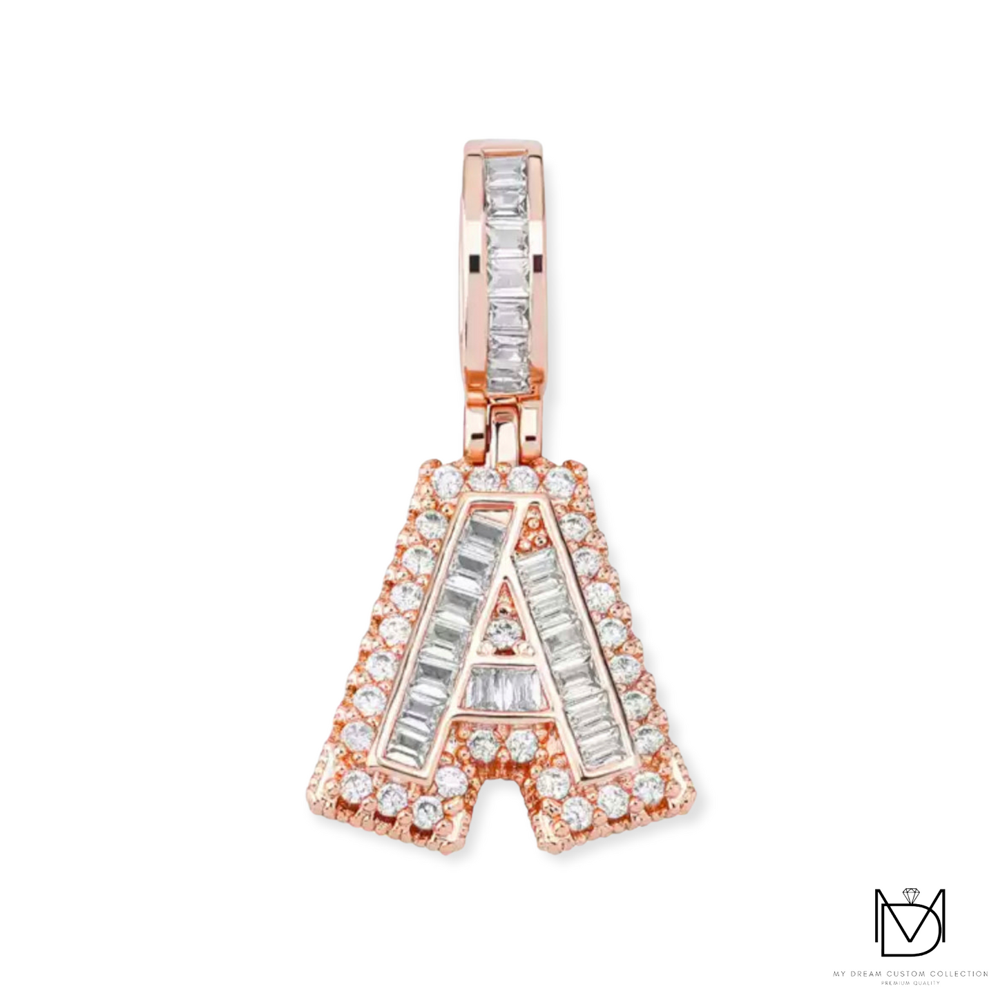 Baby Baguette Initial Pendant: Petite Elegance for All Ages