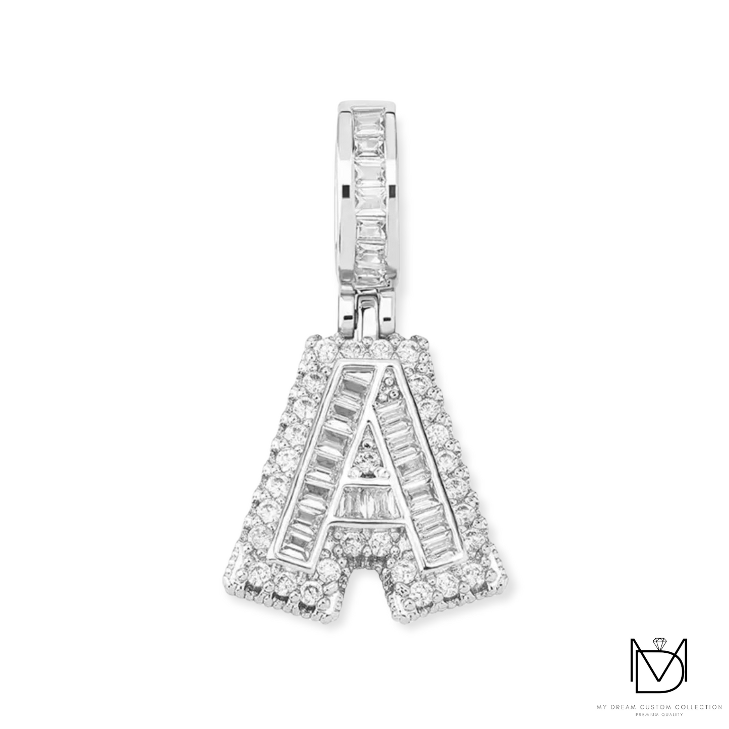 Baby Baguette Initial Pendant: Petite Elegance for All Ages