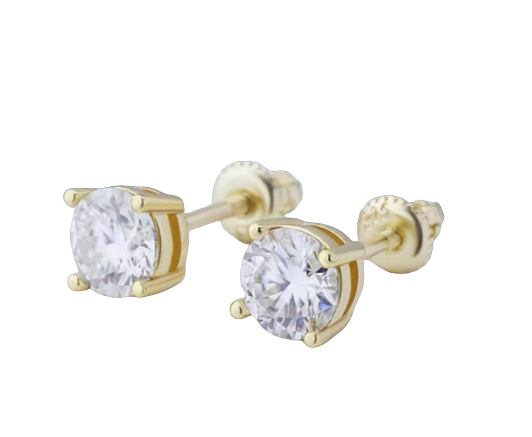 Timeless sparkle—Stud Moissanite Diamond Earrings