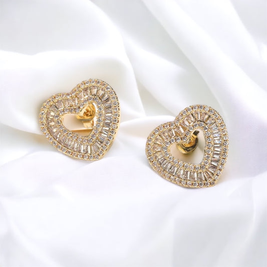 My Open Heart Baguette Earrings